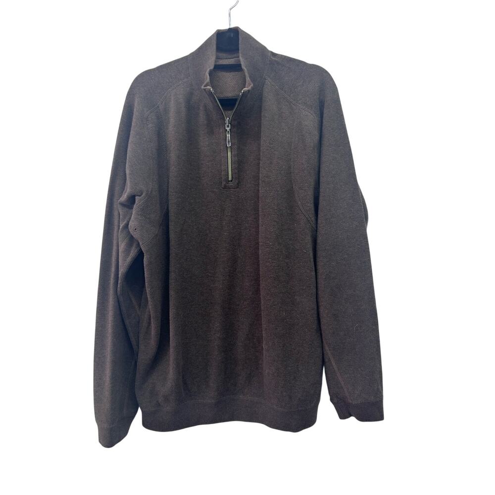 Tommy Bahama Men's Heavyweight Cotton Quarter-Zip Sweater Pullover Size L